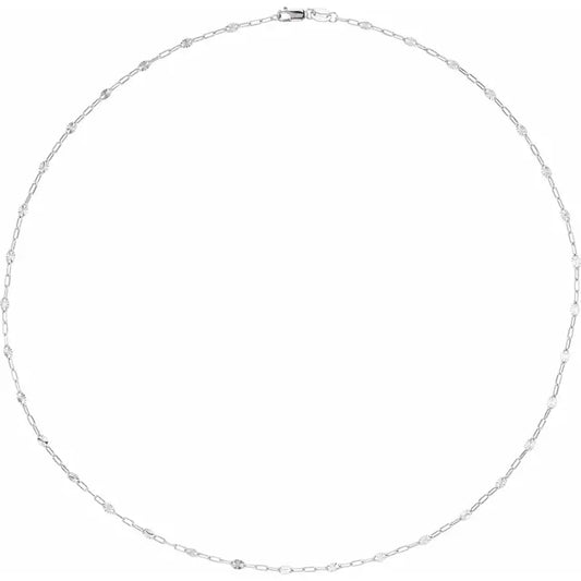 Starburst Paperclip Chain Necklace, Silver