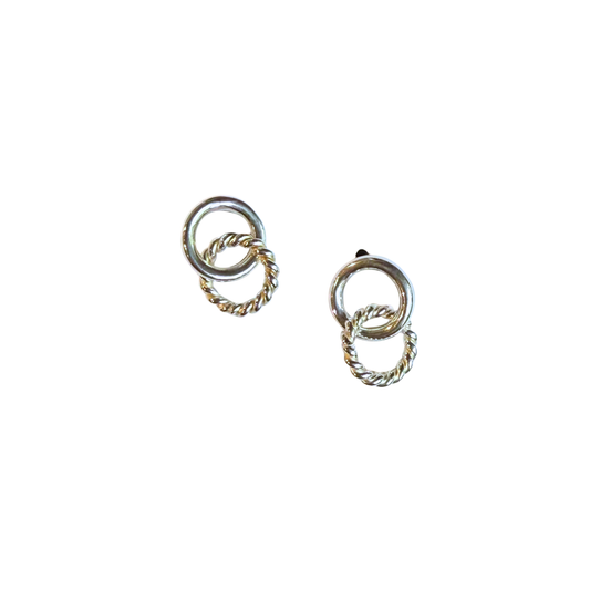 Double Hoop Studs, Silver