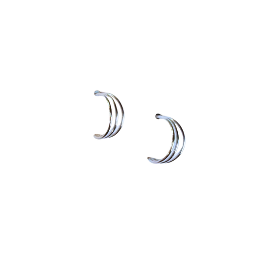Triple Cuff Studs, Silver