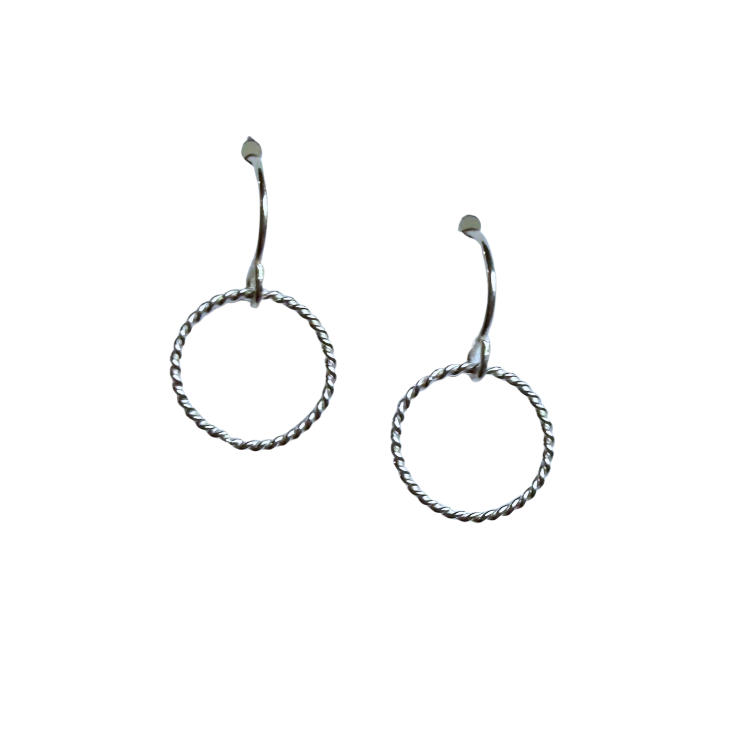 Dainty Circle Earrings, Silver