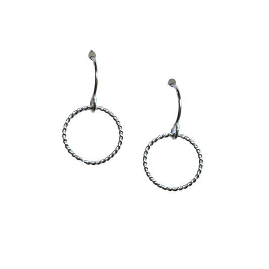 Dainty Circle Earrings, Silver