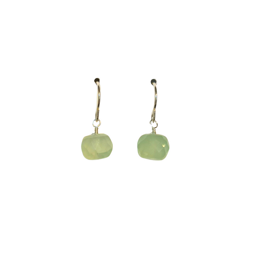 Chalcedony Earrings, Silver