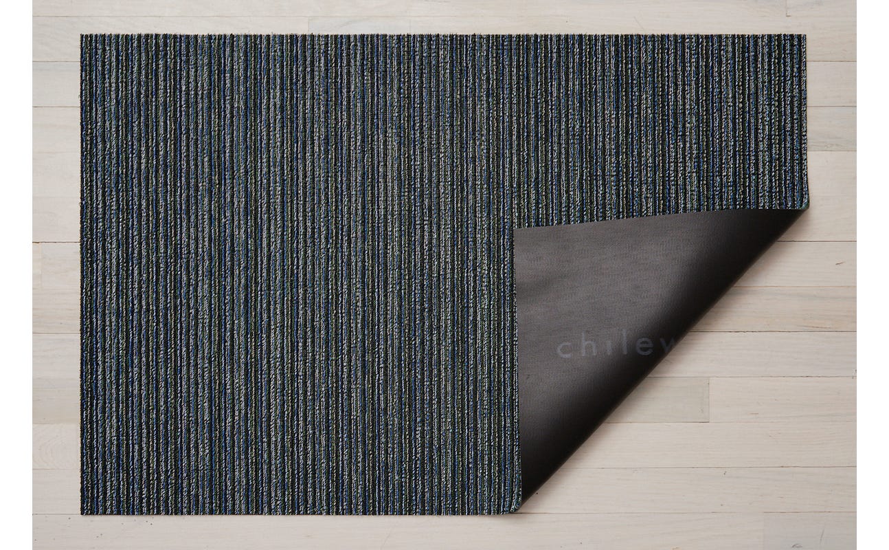 Skinny Stripe Forest Shag Doormat 18x28