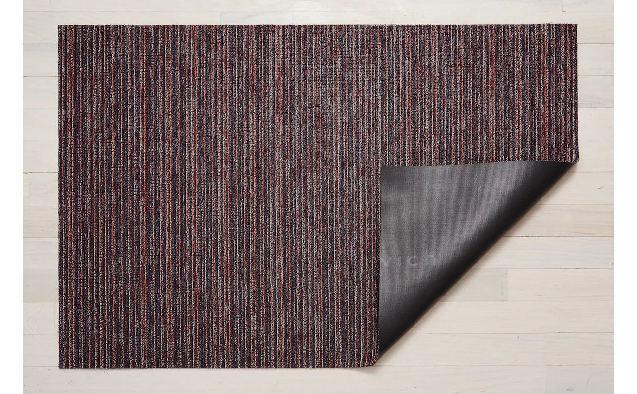 Skinny Stripe Mulberry Shag Doormat 18x28