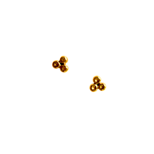 Trio Studs, 24k Vermeil