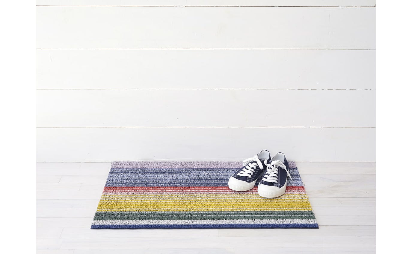 Pop Stripe Multi Shag Doormat 18x28