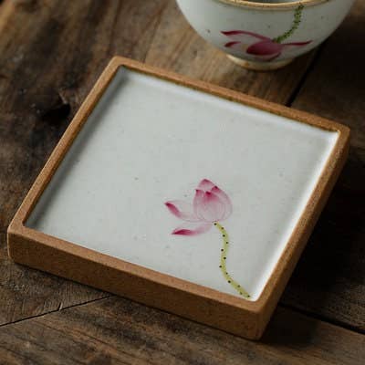 Handpainted Lotus Dish