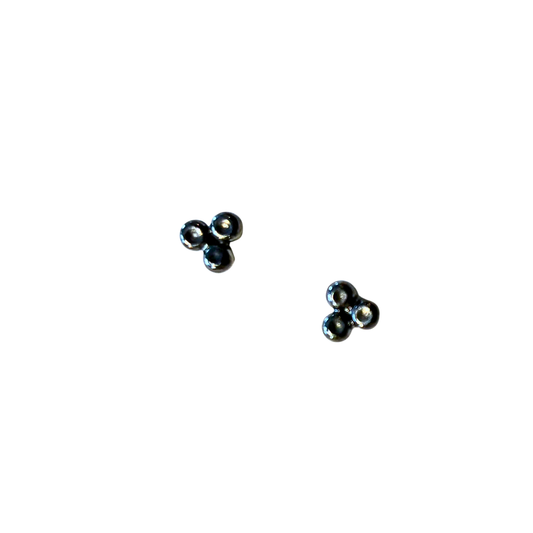 Trio Studs, Dark Silver