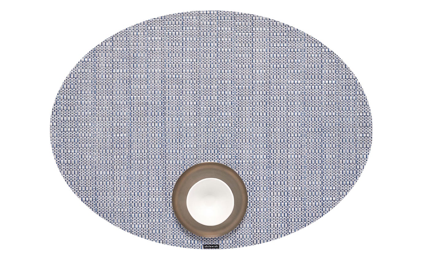 Placemat Thatch Rain Oval