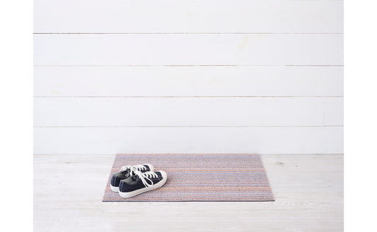 Skinny Stripe Periwinkle Shag Doormat 18x28