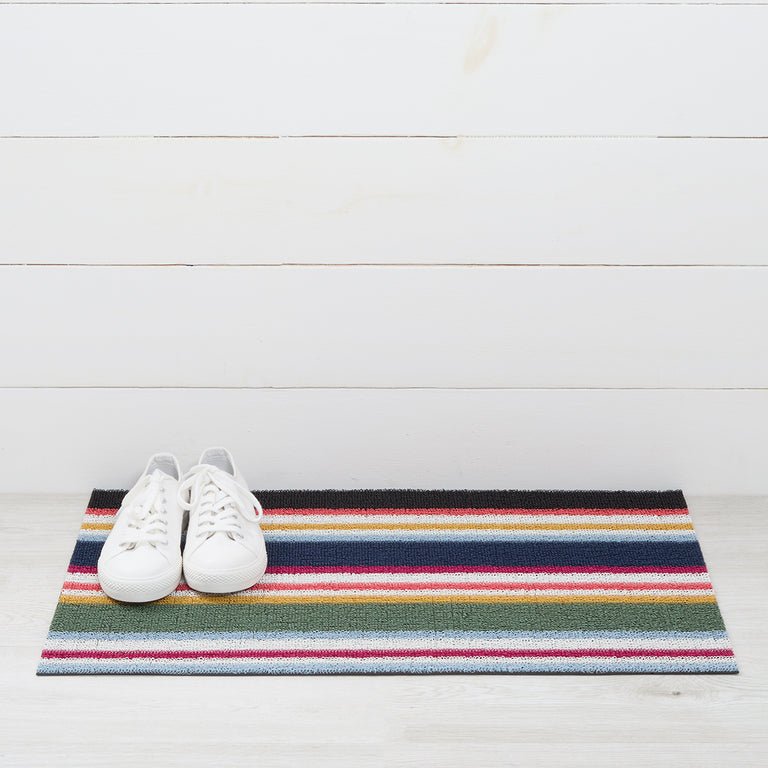Shuffle Stripe Petunia Shag Doormat 18x28
