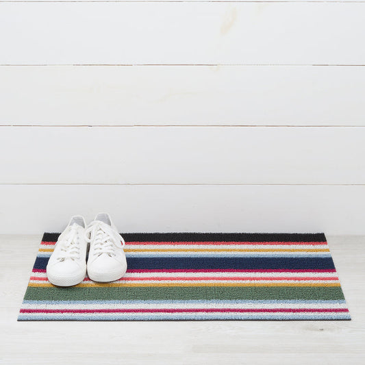 Shuffle Stripe Petunia Shag Doormat 18x28