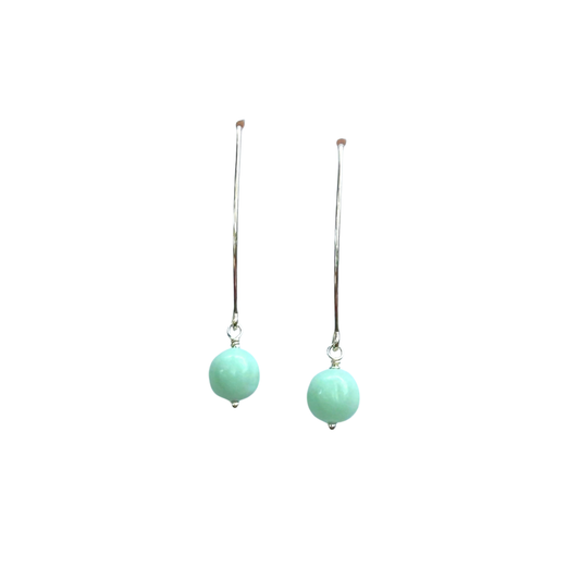 Laila Earrings, Peruvian Opal, Silver