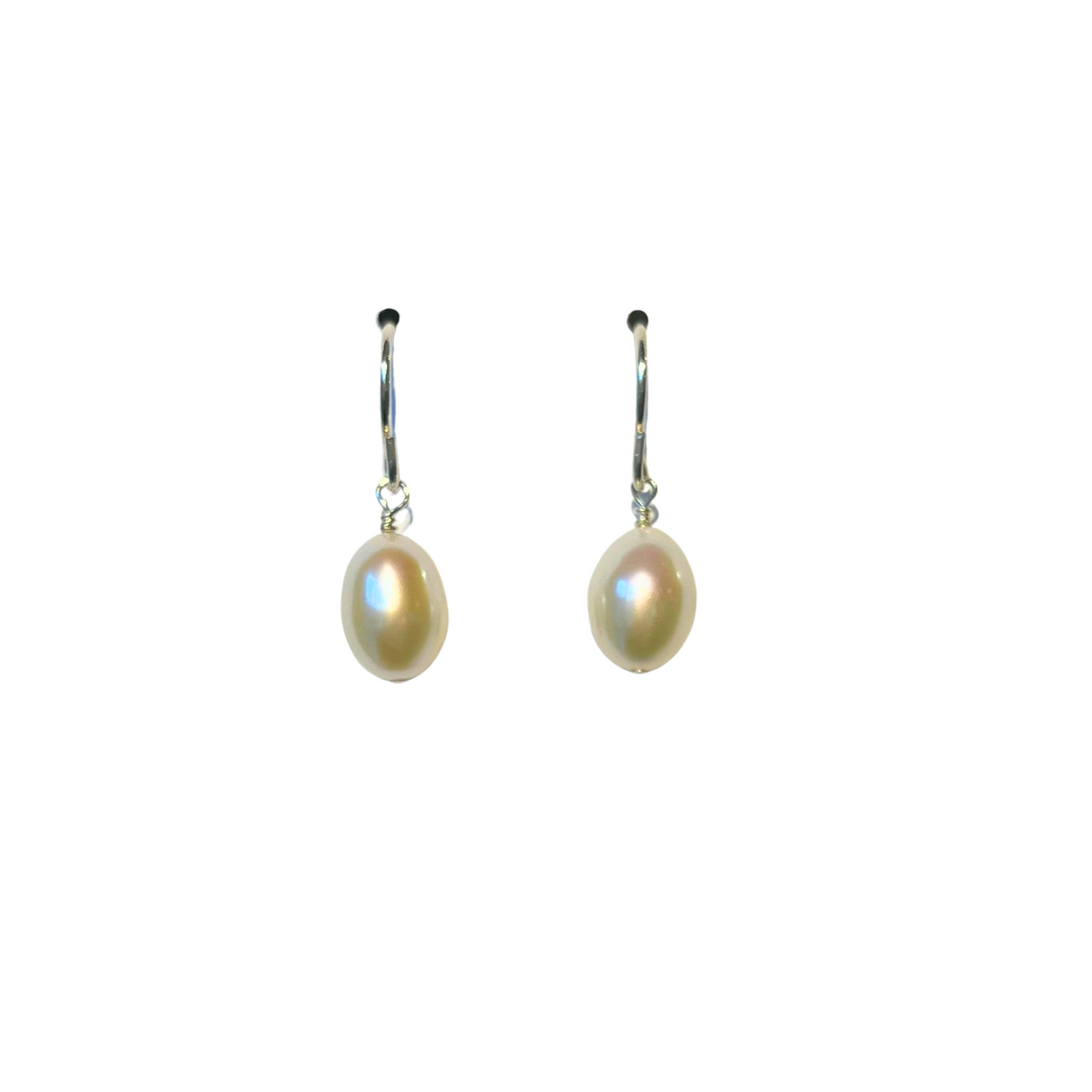 Pearl Earrings, French, Silver