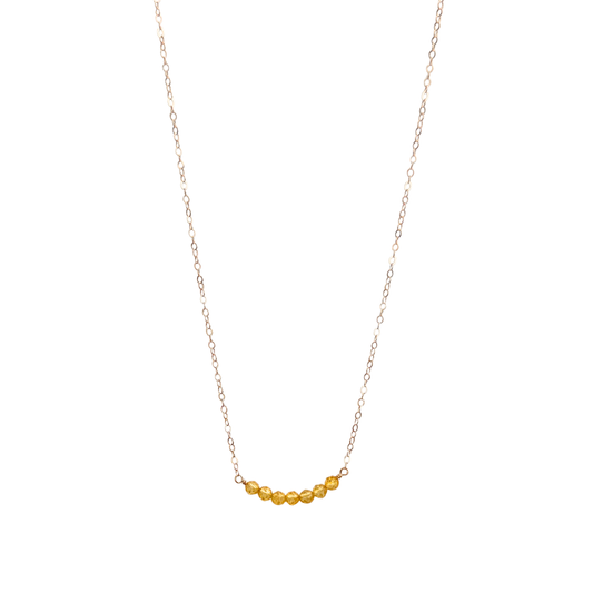 7 Stone Cluster Necklace, Citrine, Silver, 18''