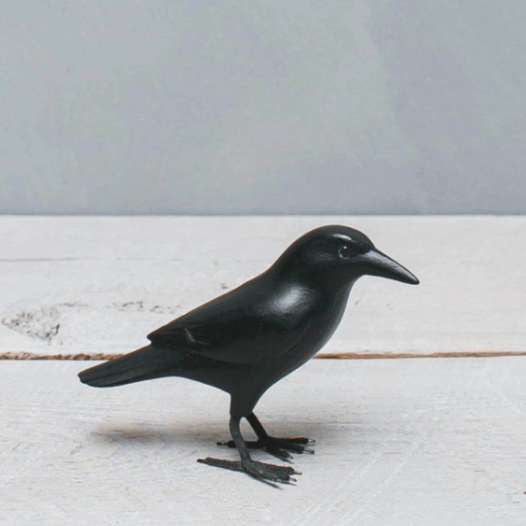 Hand Carved Mini Crow 3"