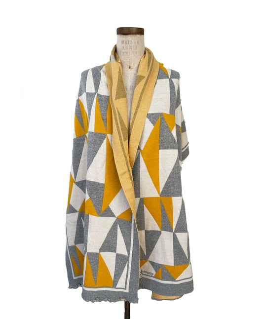 Box Kite Wrap, Yellow+Grey