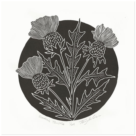 Scottish Thistle Block Print