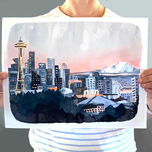 Seattle Skyline Print, MM 11 x 14