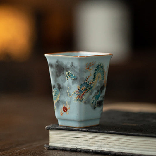 Hand-Painted Dragon Tea Cup