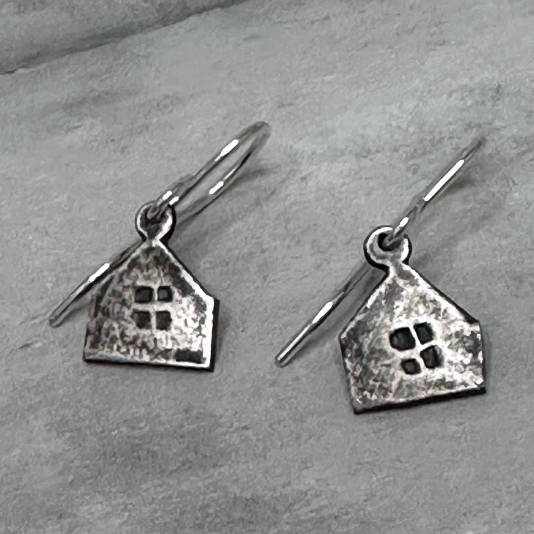 Haven Tiny House Earrings, Silver