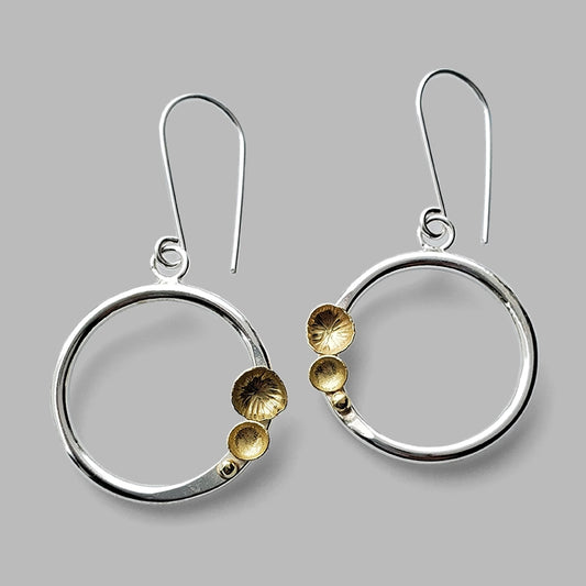 Balance Earrings - Silver & 18k Gold