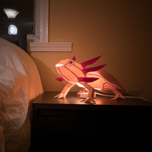 Axolotl Origami Model, Paper Lamp