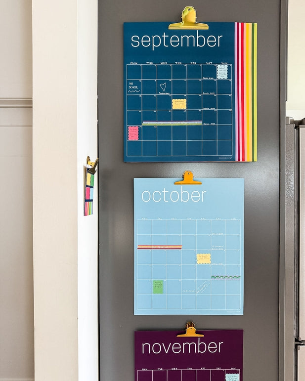 Reusable Lg Wall Calendar, Rainbow, 16x20"