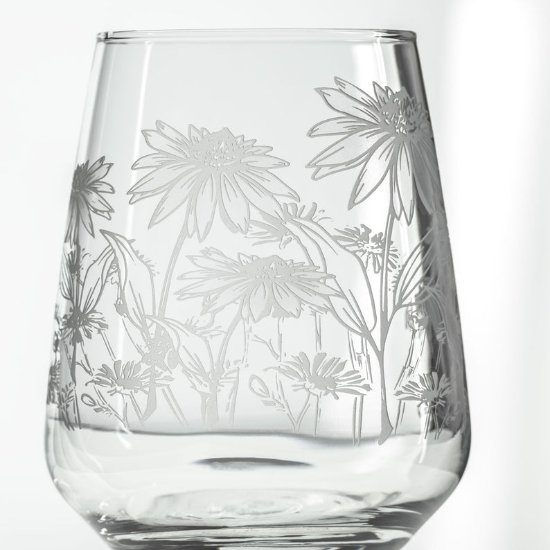 Wildflowers Stemless Wine Glass