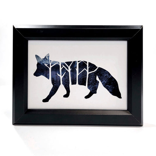 Framed Hand Cut Paper Art - Fox 8 x 10