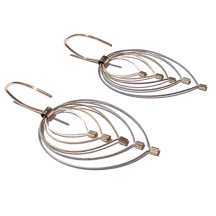 Small Tears Hook Earrings, Ombre + Gold