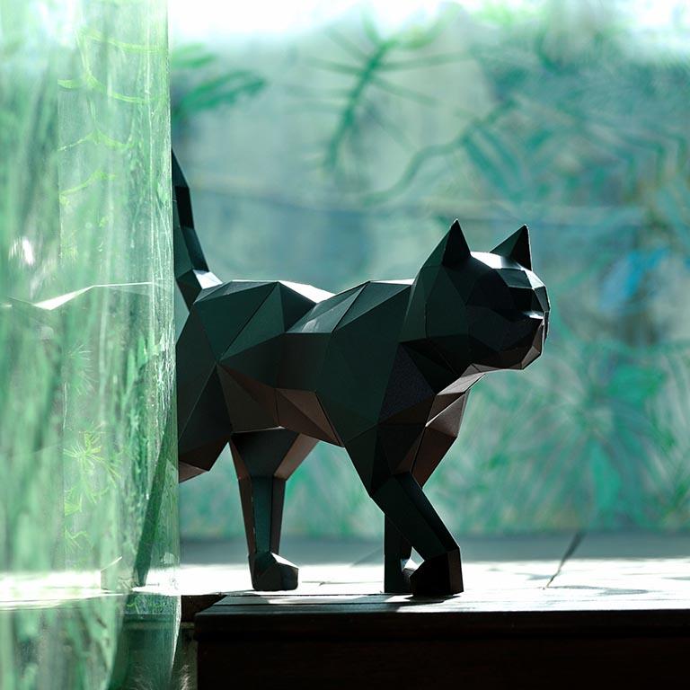 Black Cat Origami Model