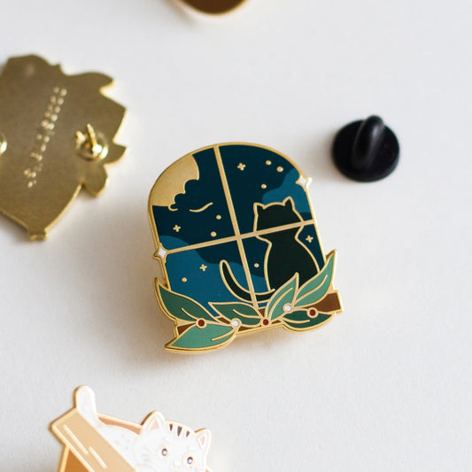 Cat Window Pin