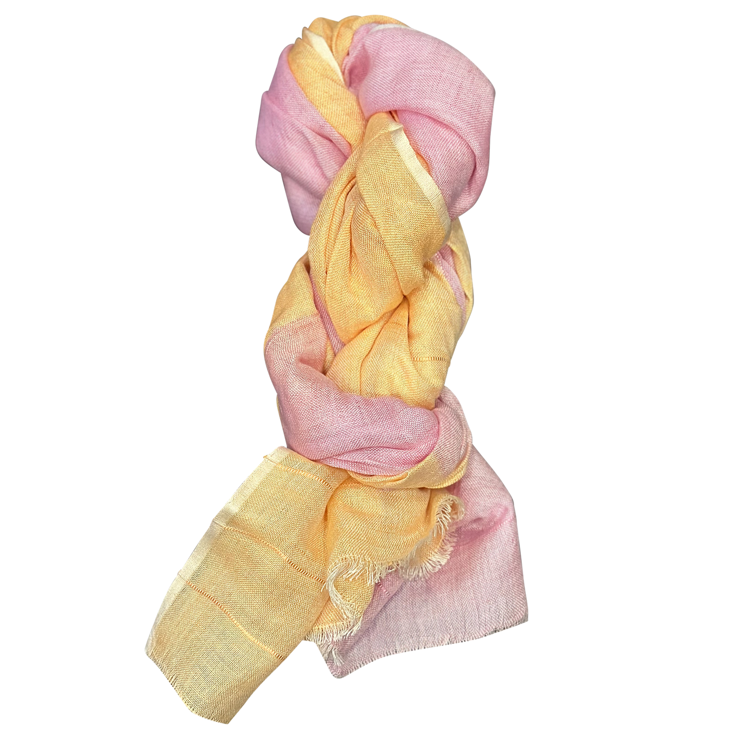 Pure Linen Lightweight Scarf, Rose+Orange