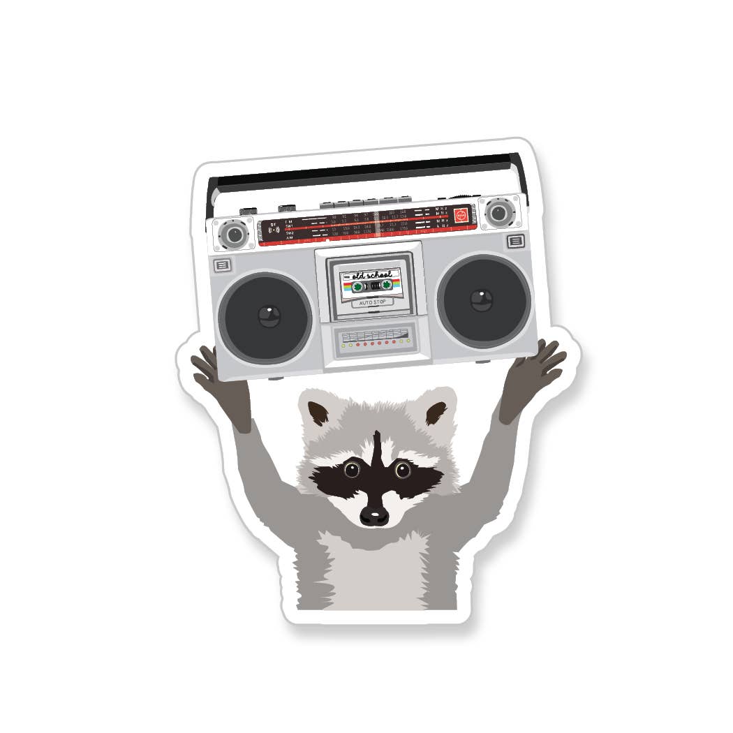 Boombox Raccoon Sticker