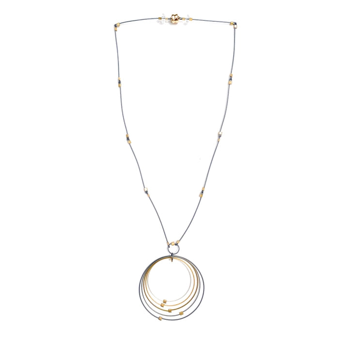 Grad Circle Necklace - Ombre + Gold
