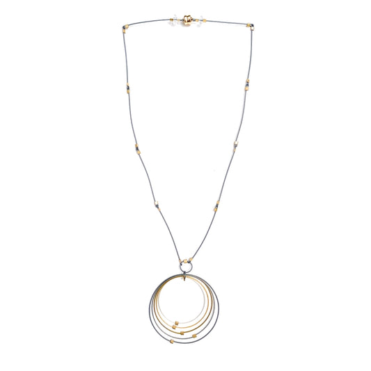 Grad Circle Necklace - Ombre + Gold