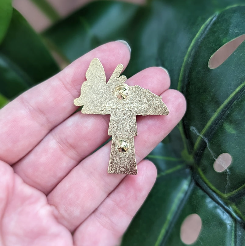 Mushroom + Butterfly Pin