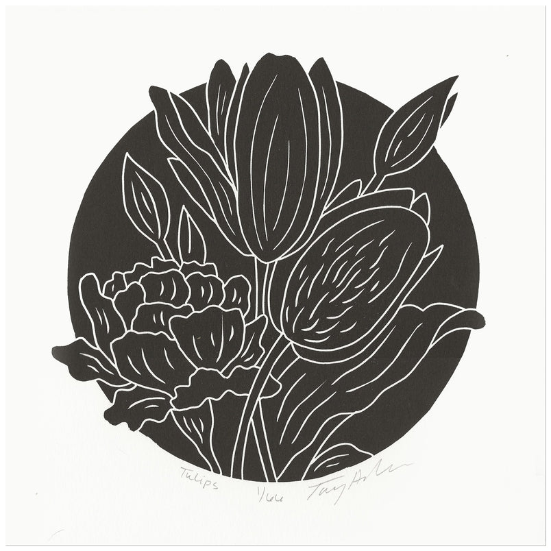 Tulips Block Print
