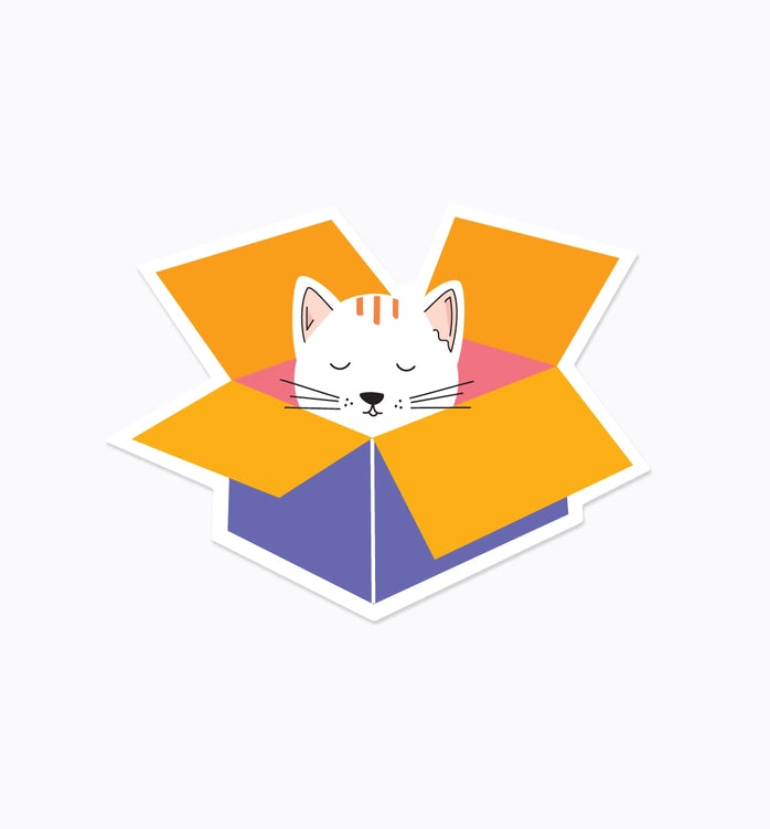 Cat in a Box Sticker