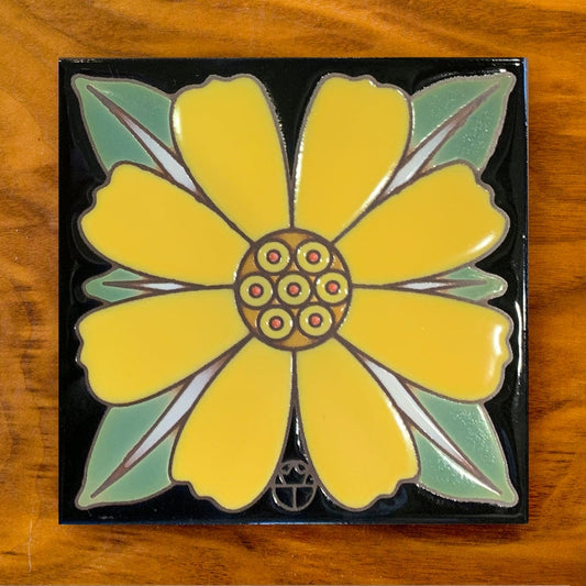 Brittle Bush, Hand-glazed Art Tile