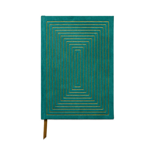 Suede Journal - Linear Boxes Green