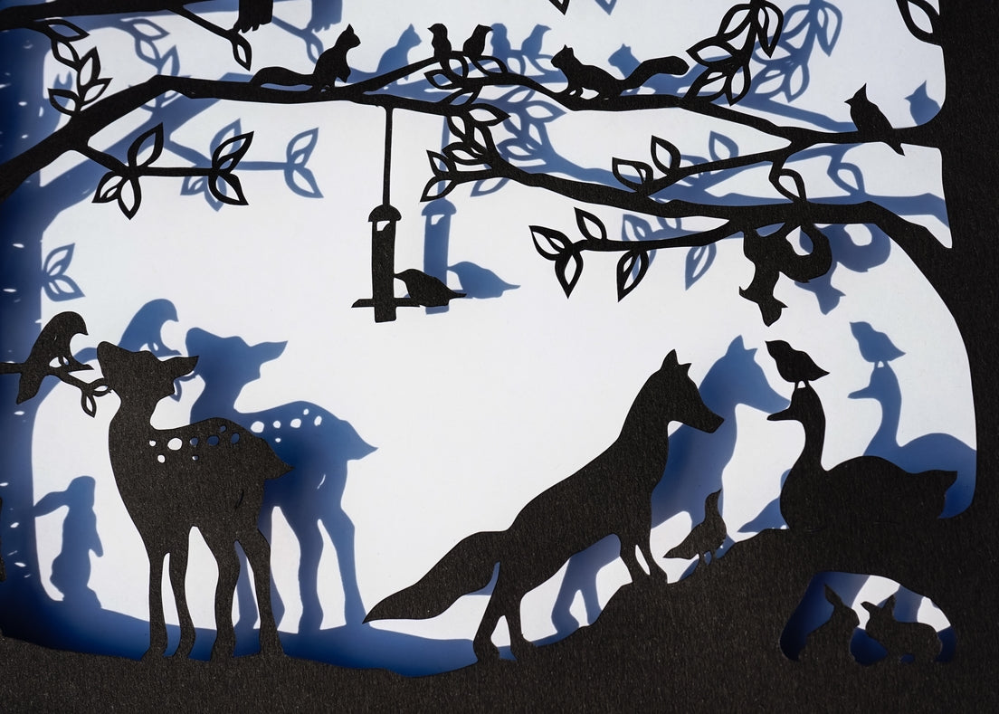 Framed Hand Cut Paper Art - Secret Mtg 8 x10