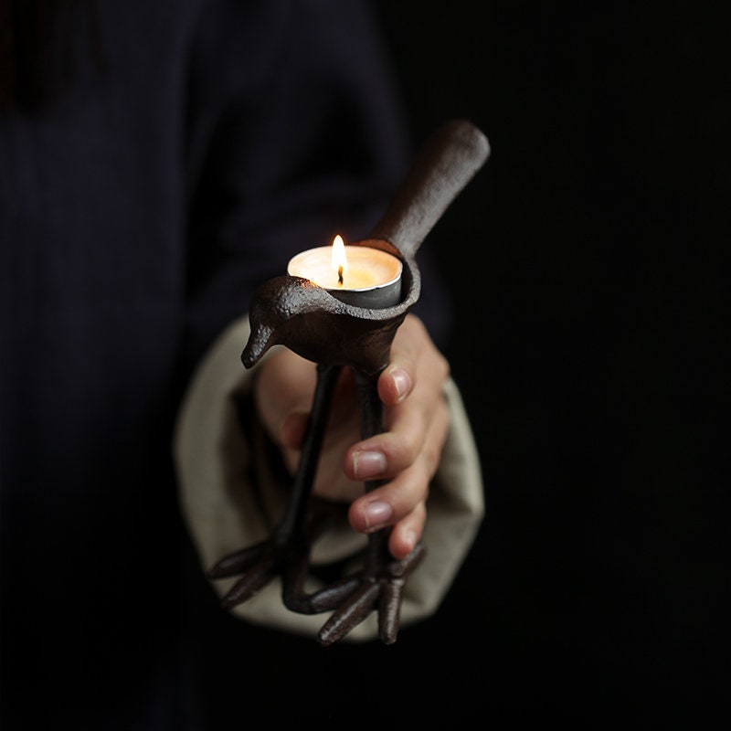 Cast Iron Bird Candle Holder