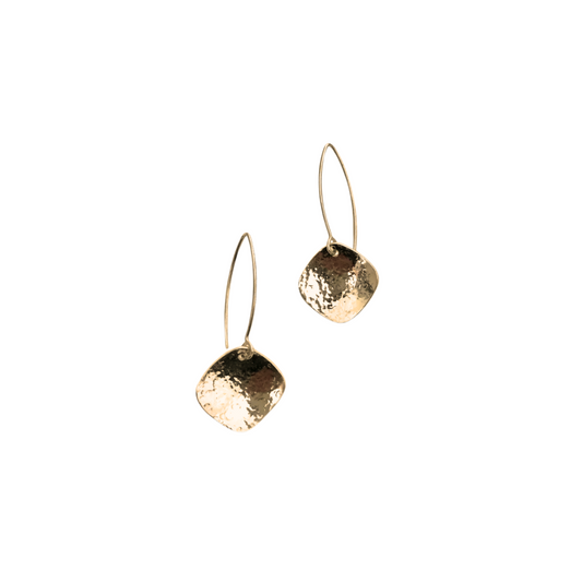 Cushion Earrings, Marquis, 24k Vermeil