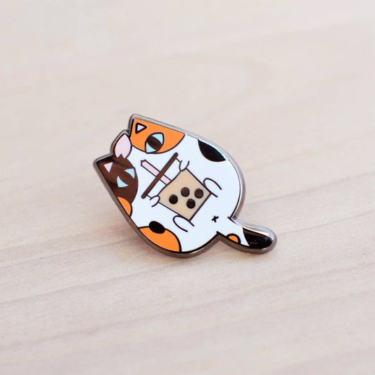 Cat & Bubble Tea Pin