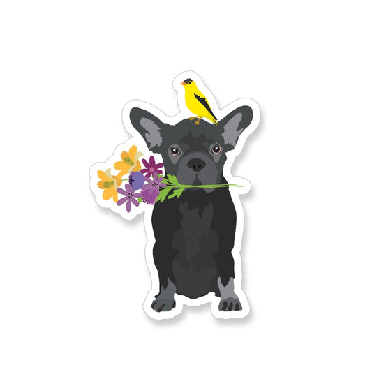 French Bulldog w/ Flowers Sticker