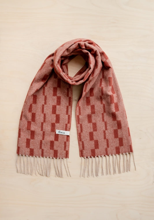 Lambswool Oversized Scarf, Neutral Check