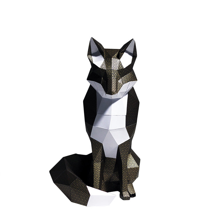 Black Fox Origami Model