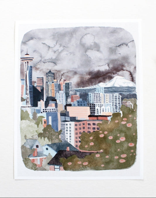 Seattle Skyline Print, MM 8x10"